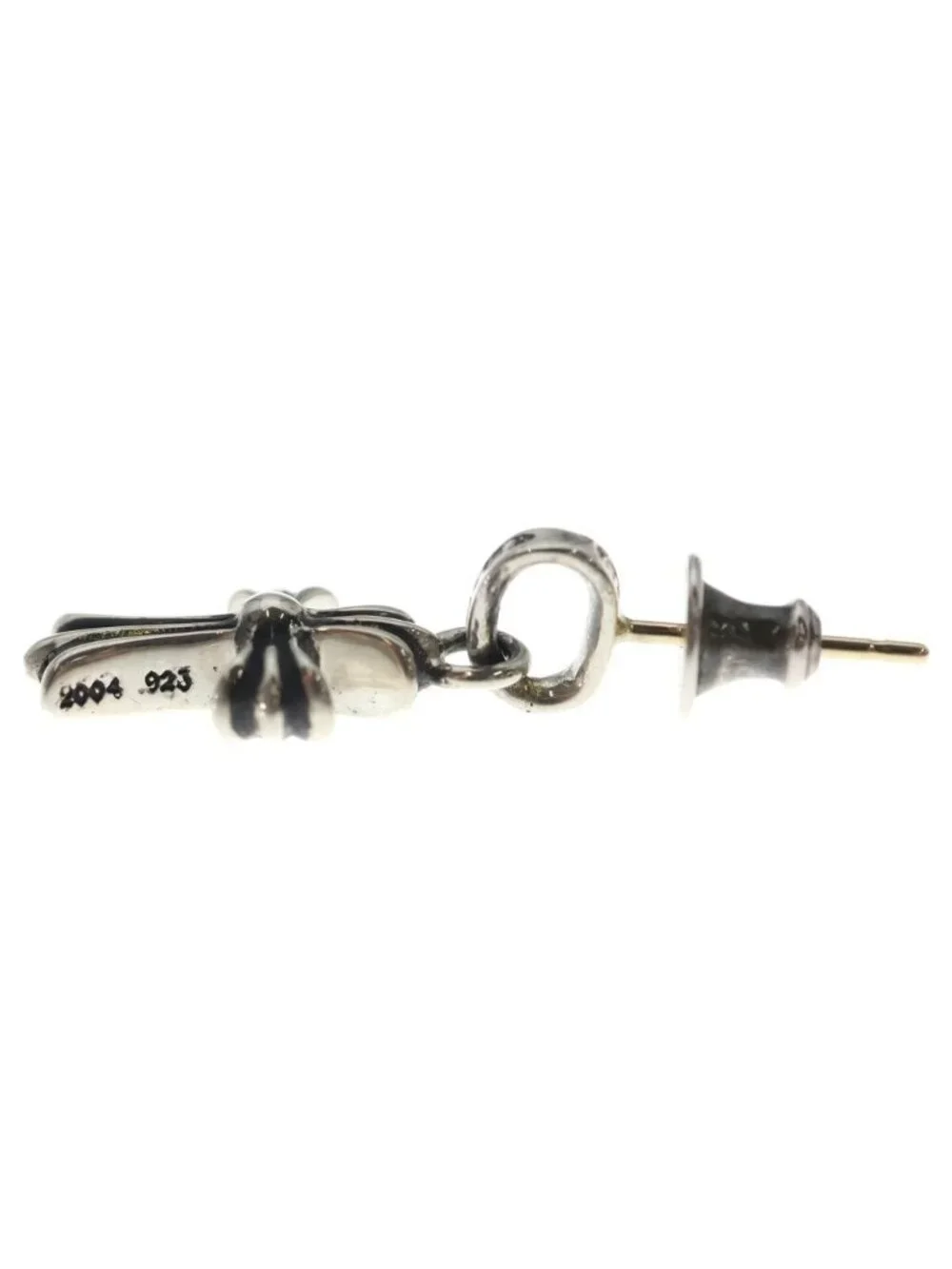 Chrome Hearts Bby Pprchn Baby Fat Pave Diamond Single Earring Silver